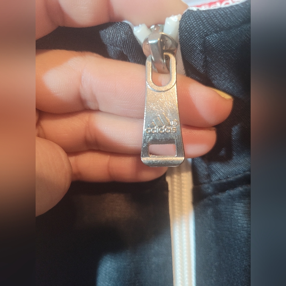 Adidas Black Track Jacket with White Stripes. - Picture 11 of 12